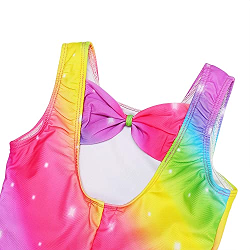 Image of MODAFANS Leotards for Girls Gymnastics with Shorts Dance unitards Tumbling Biketards with Hair Scrunchie for3-13T