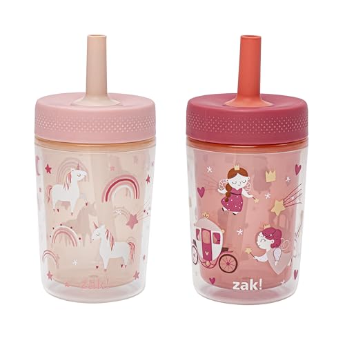 Image of Zak Designs Fairy and Rainbow Capri 9oz Leak-Proof Toddler Cups, 2-Pack