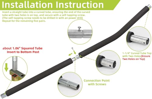 Image of Trampoline Poles Replacement for Skywalker Or Jumpzylla,Galvanized Trampoline Enclosure Pole for Skywalker or Jumpzylla,Replace Parts#4201 4202 4135 OR for Jumpzylla 8ft 10ft&12ft 14ft