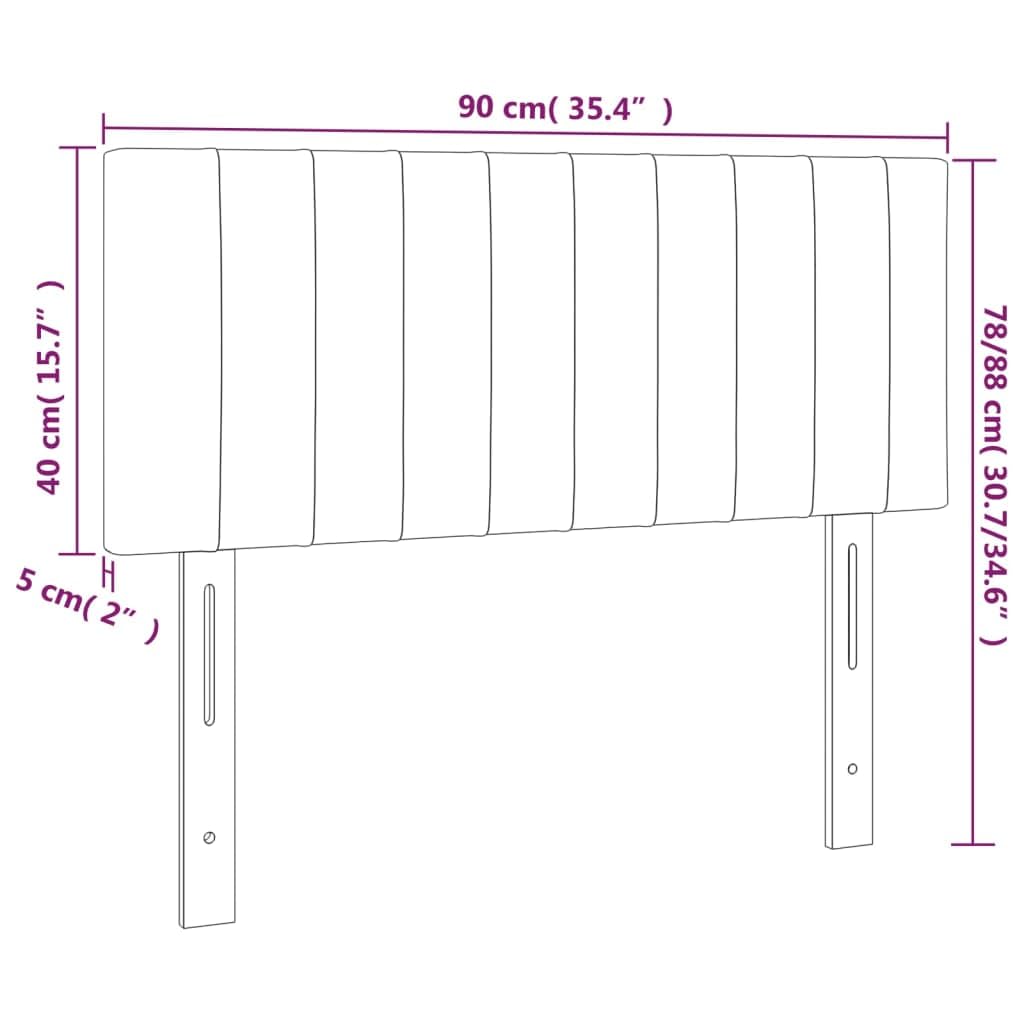 vidaXL Kopfteil, Bettkopfteil mit Holzbeinen, Höhenverstellbar Polsterkopfteil für Bett, Betthaupt Bettzubehör Schlafzimmer, Hellgrau 90x5x78/88cm Samt