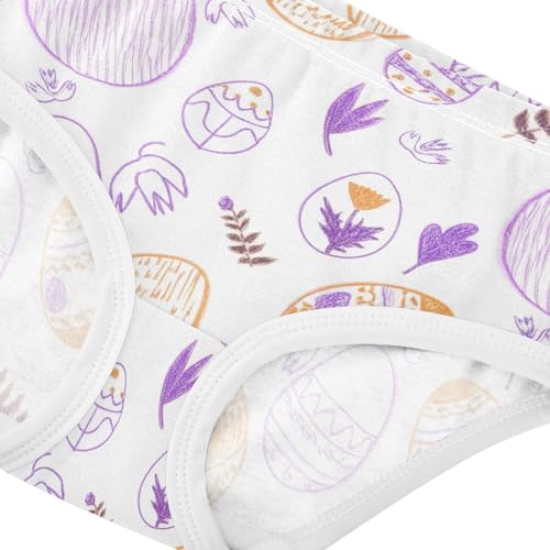 Personalized Girls Underwear Toddlers 2t Cotton Girl Panties Cute Easter Purple Orange Eggs Briefs Undies Kids4