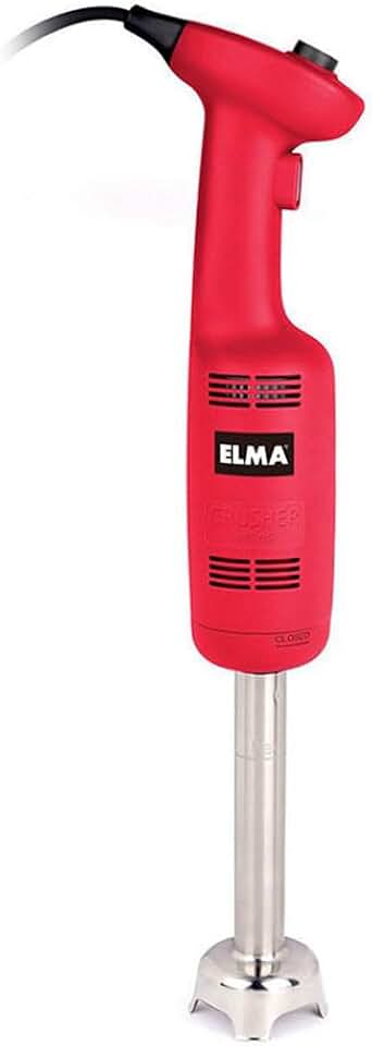 ELMA Batidora de Mano Industrial Crusher Series | Trituradora Profesional, Velocidad Variable 6000~20000 rpm, 270W, Brazo de 16 cm de Acero Inoxidable, Color Rojo
