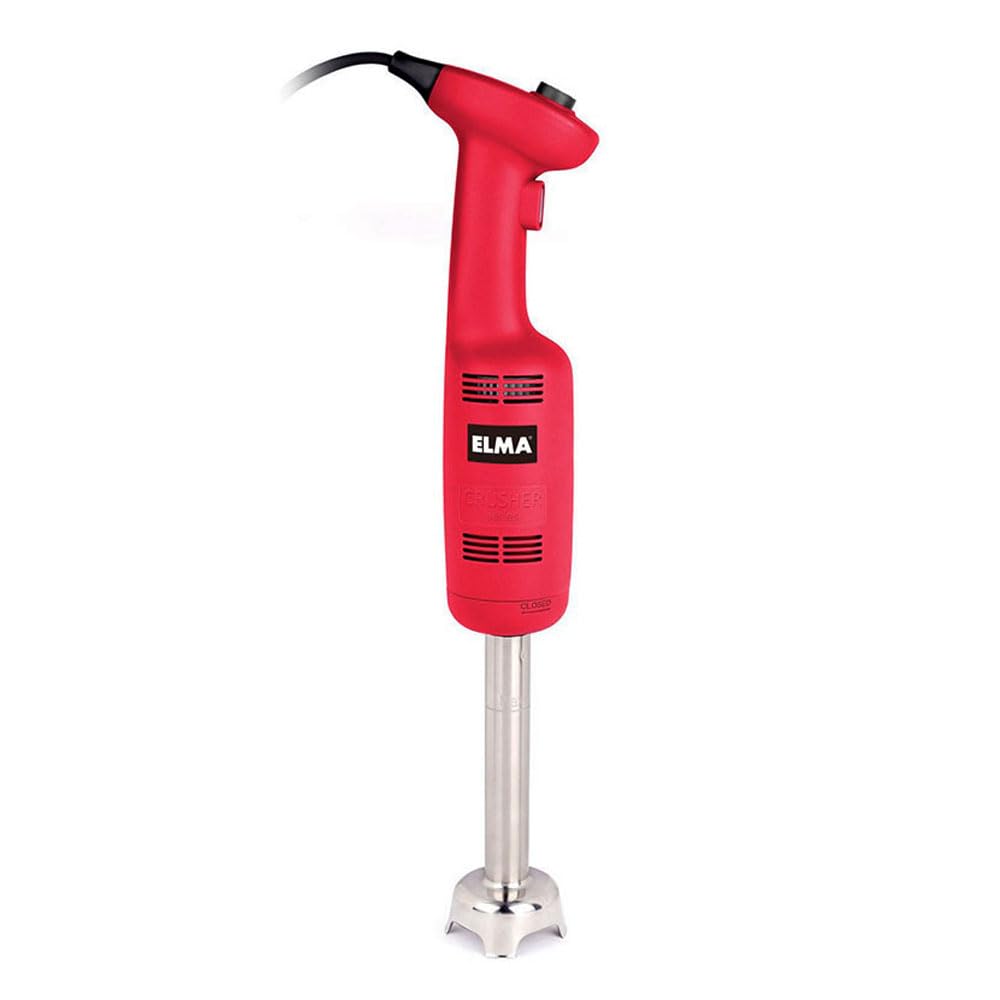 ELMA Batidora de Mano Industrial Crusher Series | Trituradora Profesional, Velocidad Variable 6000~20000 rpm, 270W, Brazo de 16 cm de Acero Inoxidable, Color Rojo