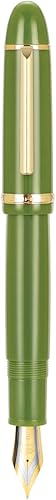 Jinhao X159 - Pluma estilográfica #8 de punta extrafina, color verde aguacate con clip dorado, acrílico de gran tamaño
