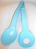 1a TUPPER C147 Salatbesteck MEDITERRANO COMBINETTE 2tlg --- blau by Tupperware - SERVIEREN