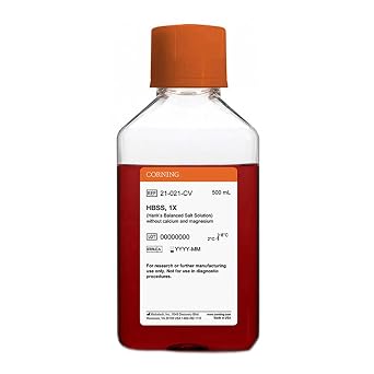 Mediatech 21-021-CV Hanks Balanced Salt Solution, 1X Without Calcium and Magnesium, 500 mm Pack of 6