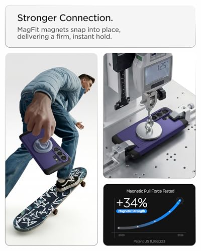 Image of Spigen for Galaxy S26 Ultra Case, Tough Armor MagFit [Kickstand] [Compatible with MagSafe] [Military-Grade Protection] - Ash Violet