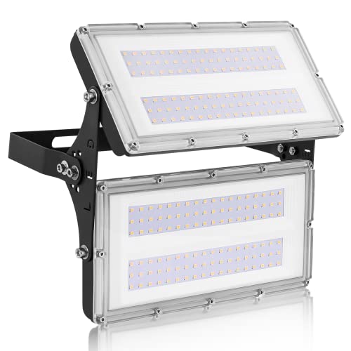 MKKM LED Strahler Flutlichter außen 200W Superhell 20000lm Flutlichtstrahler 6500K IP67 Wasserfest Außenstrahler für Sportplatz (Warmweiß, 200W) MKKM LED Strahler Flutlichter außen 200W Superhell 20000lm Flutlichtstrahler 6500K IP67 Wasserfest Außenstrahler für Sportplatz (Warmweiß, 200W)