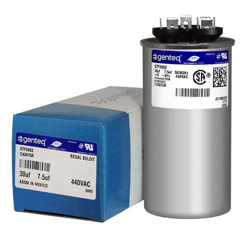 (2-Pack) 30+7.5 uf MFD 440 Volt Dual Round Replacement for GENTEQ GE Industrial 97F9982 Z97F9982 by Capcom