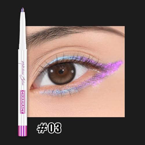 Image of CHARMACY Chameleon Multichrome Eyeshadow Pencil, Shifting Color Eyeliner & Shadow Stick, Waterproof, Long-Lasting, Smudge-Proof Creamy Gel Formula for Metallic Glitter Makeup (B03)