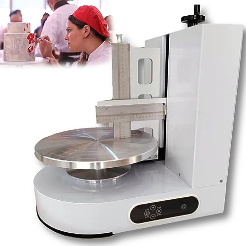 ROGHA Automatische Kuchen-Creme-Verteilmaschine, Verstellbarer Kuchenglätter, Polierer, elektrische Kuchen-Zuckergussmaschine, Kuchen-Backwerkzeuge, Creme-Kuchen-Verteilmaschine,White