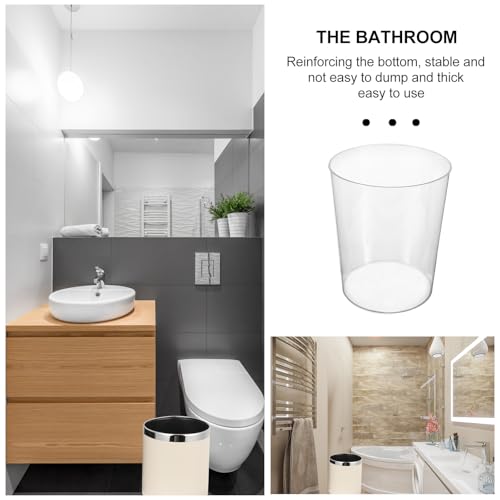 Caneca de basura plástica cilíndrica blanca 14L miniatura 6