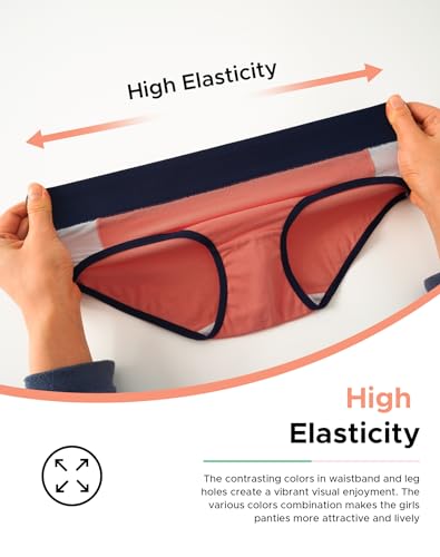 INNERSY Teen Girls Underwear Cotton Stretch Briefs Comfy Mid Rise Panties 6 Pack2