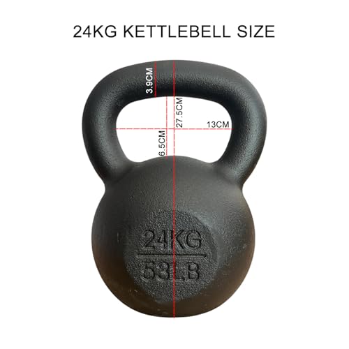 Chase Fitness Cast Iron Kettlebell for Strength and Cardio Home Gym Training 6kg - 24kg (24KG) - Image 3