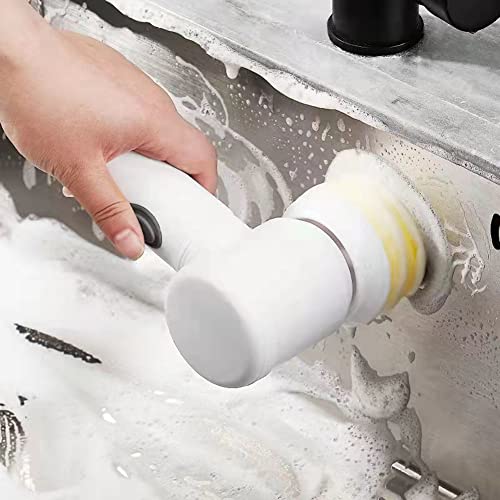 Elektrische Reinigungsbürsten, Leistungsstarke elektrische Reinigungsbürste mit 3 austauschbarer Bürste, Handheld Reinigungsbürste 360° Bürstenschrubben zum Reinigen von Dusche, Bad, Küche Cover