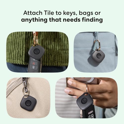 Image of Life360 Tile - Bluetooth Tracker, Keys Finder and Item Locator for Keys, Bags and More. Phone Finder. Both iOS and Android Compatible. 2-Pack (Black)