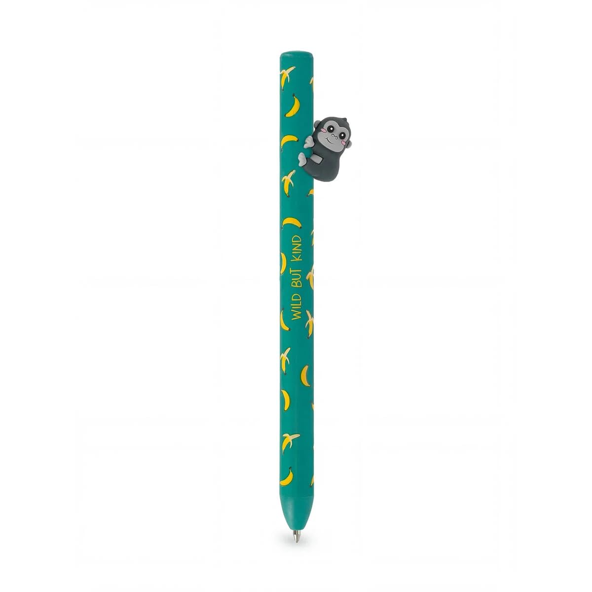 LEGAMI Gorilla Wild but Kind Retractable Ballpoint Pen - Free Hugs | Ballpoint Pen with Gorilla Figure & Banana Design | Retractable Tip | Original Stationery for Office, School & Study