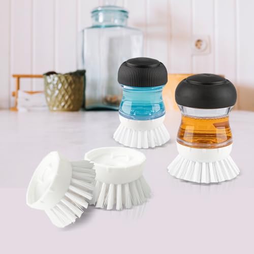Image of 6 Pcs Palm Brush for OXO Dish Brush Refill Head, Replacement Scrubbrush Compatible with OXO Steel Soap Dispensing Palm Refills, Kitchen Scrub for Cleaning, Dish Scrubber Replacement (Round)