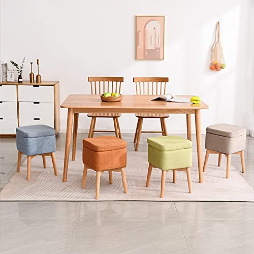 Tabouret de Rangement en lin vert pour changer de chaussures