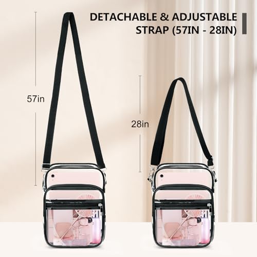 Image of Blvornl Clear Crossbody Bag with Adjustable Shoulder Strap, Stadium Approved PVC Purse Bag, Messenger Bag