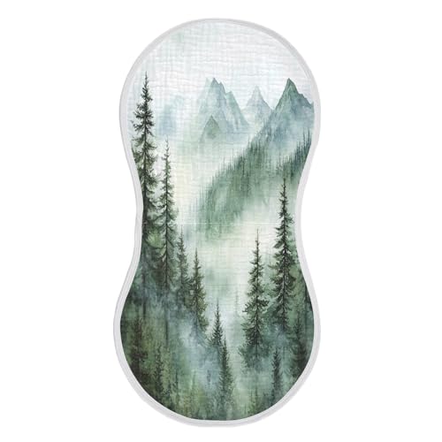 Kigai Watercolor Mountain Baby Burp Cloths Extra Soft and Absorbent Burping Rags Cotton Burping Clothes Baby Washcloths for Newborn Boys Girls - 2 Pack2