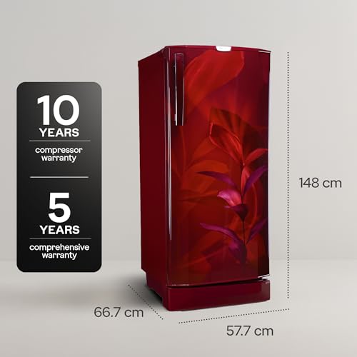 Image of Godrej 234 L 5 Star 5 Years Comprehensive Warranty Hygiene+ Inverter Technology 2.25L Bottle Space Direct Cool Single Door Refrigerator (RD EDGEPRO 255E TAI MN WN, Marine Wine)