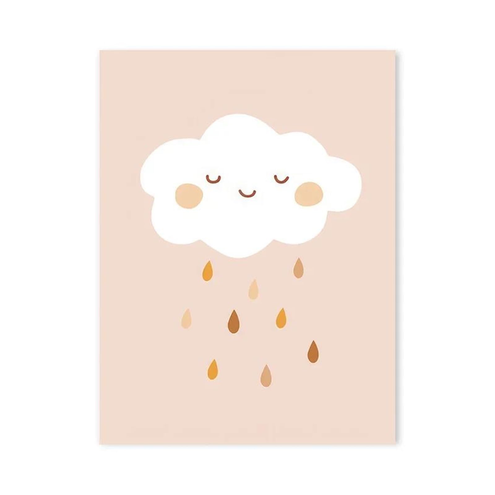 XENITE Wall Art Canvas Prints Childlike Love Rainbow Poster Prints Sun Bear Hedgehog Cloud Flower Canvas Painting For Baby Bedroom Children's Room Wall Decor(G,30x40cm)