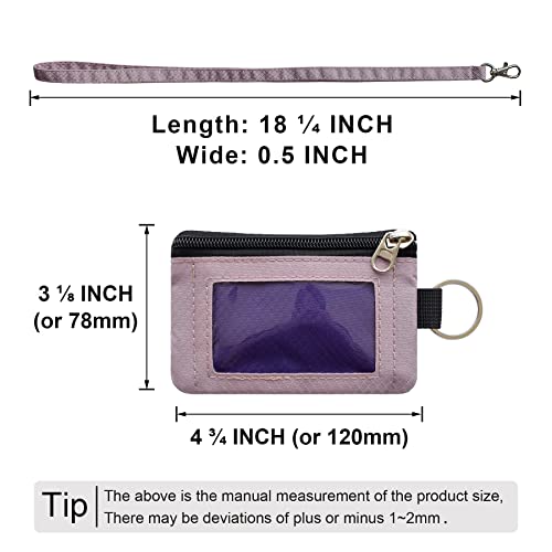 Image of CHENSPRX Minimalist RFID Blocking Small Wallet with ID Window,WaterResistant Zip Id Case Wallet with Lanyard Keychain for Cards,Cash,Travel,Women,Men
