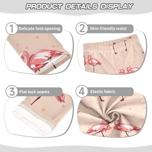 Pairs of Flamingos Girls Leggings,Workout Leggings for Girls Toddler Athletic Legging Size for 3-10T3