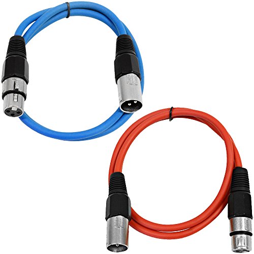 Seismic Audio Speakers XLR Patch Cables, XLR Male to XLR Female Patch Cables, 3 Foot Cable