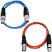 SEISMIC AUDIO - SAXLX-3-2 Pack of 3' XLR Male to XLR Female Patch Cables - Balanced - 3 Foot Patch Cord - Blue and Red
