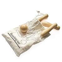 Chinchilla® Mini Bowling-Spiel First Strike | 6 Holz-Kegel und eine Kugel | Umweltfreundlicher Baumwollbeutel | Tischbowling | Spaß für die ganze Familie | Freizeitvergnügen