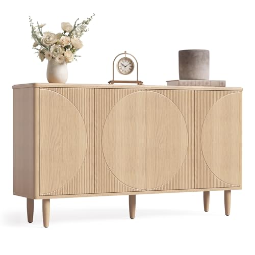LITTLE TREE 59-Inch Buffet Cabinet Sideboard with Storage, Modern Sideboard Buffet Table with Doors for Living Room, Dining Room