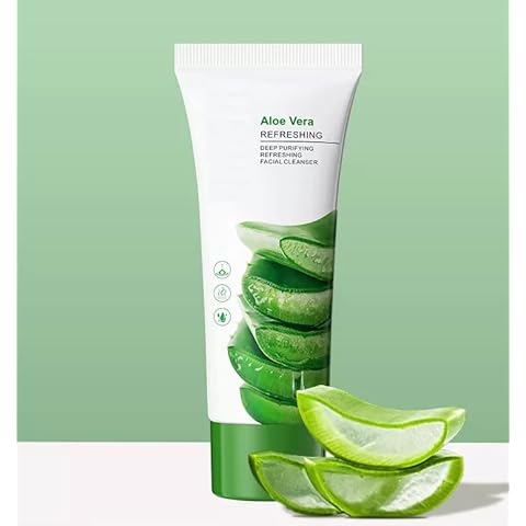 Sktuk Aloe Vera Rich and Delicate Foam, Deep Cleaning Face Wash Foam Keep PH Balance 100g, Dirt for Cleansing Makeup and Residue, Cleans pores, Refreshing, Replenish Skin Moisture Cover