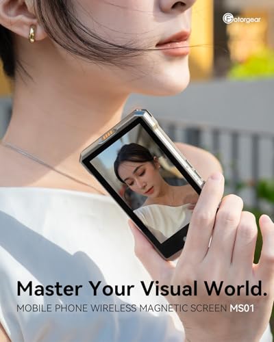 Fotorgear MS01 Monitor magnético para selfie Vlog para celular, gravação sem fio, usando câmera tras