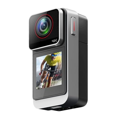 Akfldms Cámara de Acción 4K con Pantalla Táctil y Estuche Impermeable, Estabilizador WiFi, Cámara Corporal Magnética para Motocicleta y Bicicleta.
