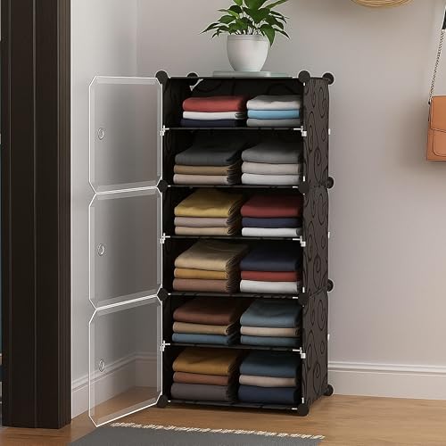Image of Zemic Plastic Wardrobe for Clothes : ๐ ๐๐ก๐๐ฅ๐ ^ ๐ ๐๐จ๐จ๐ซ Plastic Cupboard for Storage Organizer & Storage Box for Ideal for Neat and Tidy Storage Solutions Almirah for Clothes : ๐๐ฅ๐๐๐ค