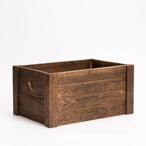 Wickerfield Small Wooden Box, Gift Basket, Wood Crate Boxfor Storage, Wood Storage Boxes, Wooden Crate Basket (Brown, Medium) - Cosy Home Interiors Wickerfield Small Wooden Box, Gift Basket, Wood Crate Boxfor Storage, Wood Storage Boxes, Wooden Crate Basket (Brown, Medium) - Image 3