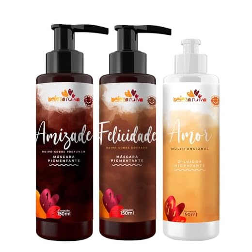 Kit Beleza Ruiva Tonalizante Amizade, Felicidade e Diluidor Amor - 150ml
