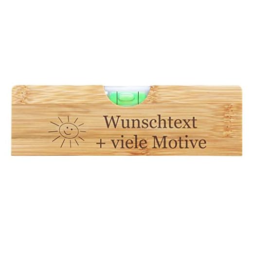 Wasserwaage klein personalisiert mit Name, Spruch, Motiv - Handwerker Geschenk mit Bieröffner Funktion - Kapselheber ist eingebaut, Geschenkidee Hausbau