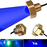 NBWDY 2Pcs 1/2in NPT Boat Drain Plug Light with APP Remote Control,4100LM IP68 Underwater Fishing Marine Boat LED Light for Fishing Diving,Smart Cooling System (Blue)