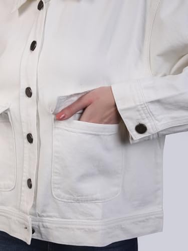 Image of Urbano Fashion Women's Relaxed Fit Full Sleeve Utility Denim Jacket