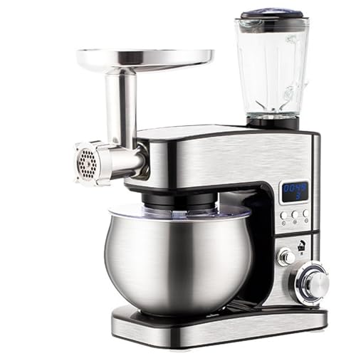 Batidora de pie, Máquina De Chef Multifuncional, Mezclador Masa Doméstico Escritorio Completamente Automático, Temporización Inteligente Acero Inoxidable Para hornear(Set2)
