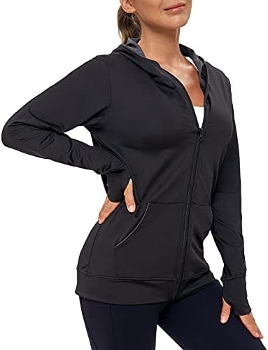 AMZSPORT Damen Laufjacke Sportjacke Langarm Trainingsjacke Sweatjacke mit Tasche Für Yoga Fitness Sport