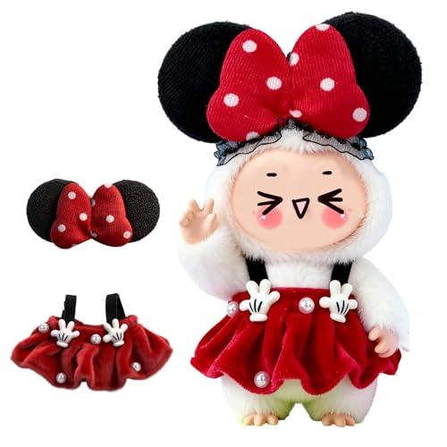 Image of Clothes for LABUBU 6.7inch (17cm) Doll, Cute Outfit Small Dress and Hairpin, Dress Up, Accessories (No Doll) (Micky Suit)