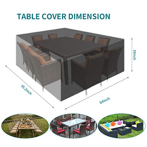 Patio Furniture Covers Hioha Outdoor Sectional Sofa Covers Outdoor Table And Chair Covers Water Resistant All Weathers, Heavy Duty 600D Oxford Fabric Rectangular Outdoor Sectional Covers (96"X64"X40") #TOP6