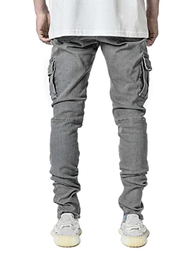 Hungson Men's Slim Fit Jeans 7 Pockets Stretch Skinny Denim Pencil Pants Nova Fashion #TOP3