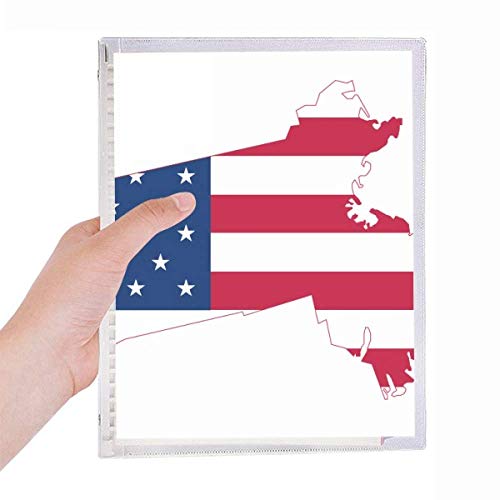 Carnet de notes à spirales motif Massachusetts et carte des USA