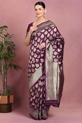 Image of Subham Saree for Woman Silk Cotton Kanjivaram | Soft Daily Wear Golden Zari Sari with Jacquard Blouse Piece