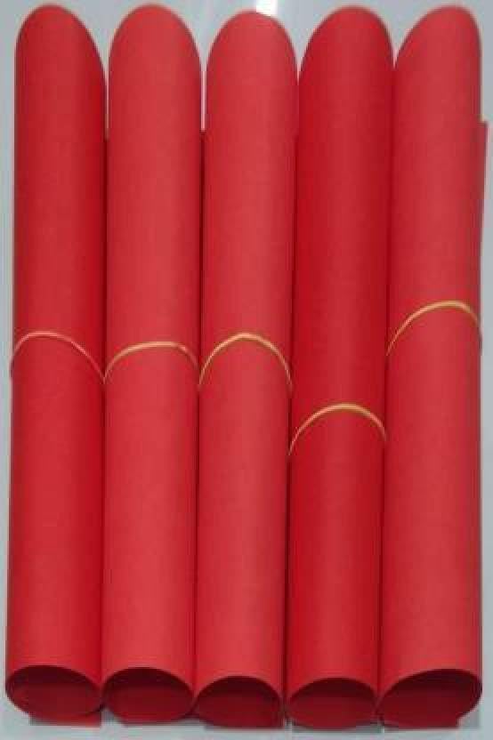 Image of SEJASCOLLECTIONS | Pack of 20 | Red, Bright, A1, BIG / FULL Size, Pastel Sheets / Chart Paper, Used in art and craft, collage, projects, posters etc. Plain / Unrulled, Size: 70x56 centimeters, 200 GSM thickness.